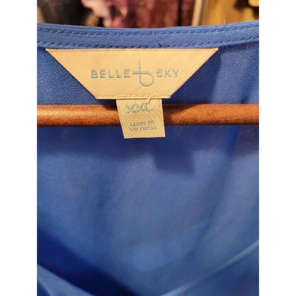 Belle+Sky Caribbean Blue Womans Flowy  V-neck Top size XXL - Picture 4 of 6